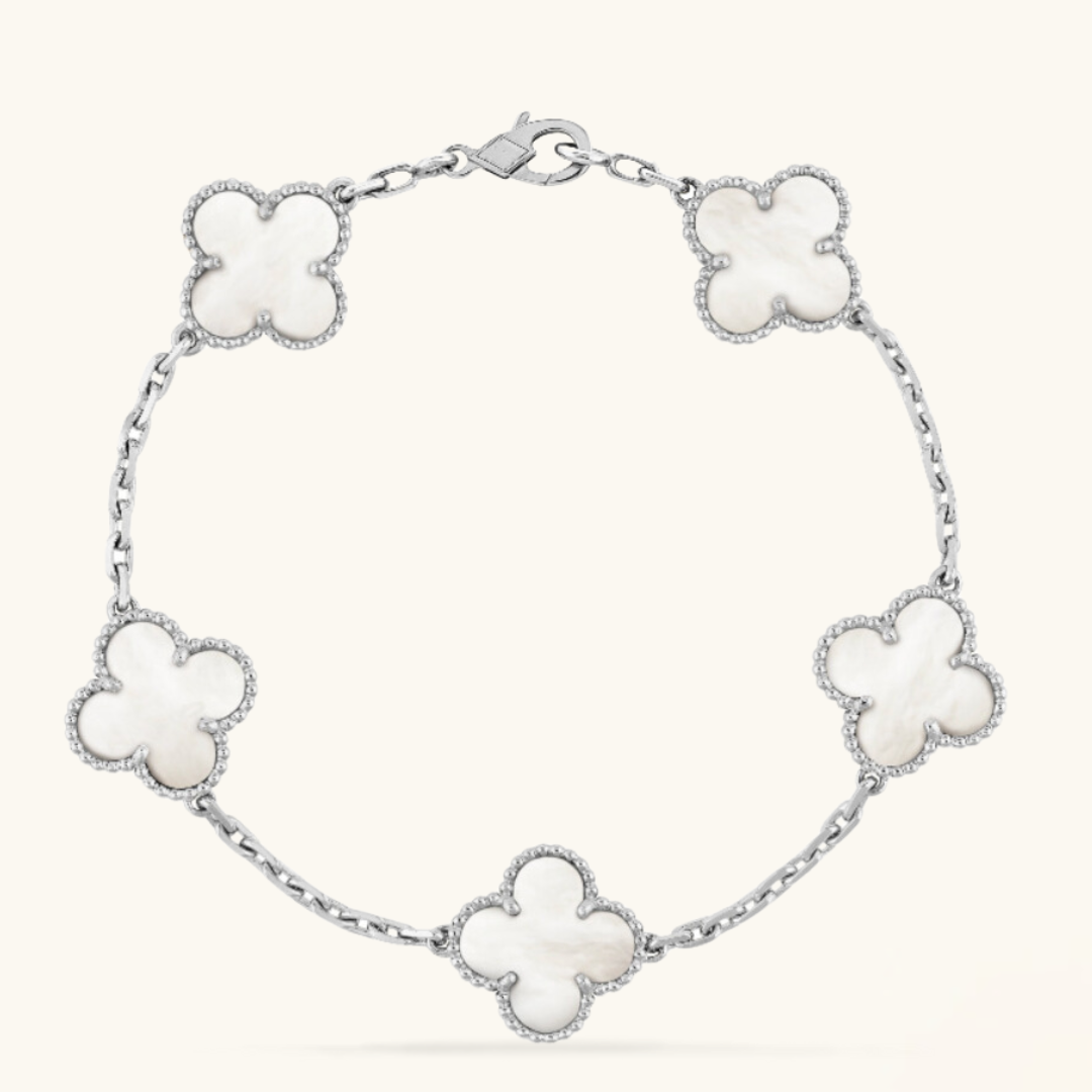 CLOVER | Black/Silver Bracelet