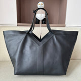 V Cowhide Leather Tote bag