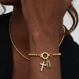 Icon Birthstone Cross Charm bracelet