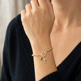 Icon Birthstone Cross Charm bracelet