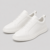 Men's Genuine Leather Sneakers - Casual Lightweight Lace-Up Trainers