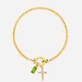 Icon Birthstone Cross Charm bracelet