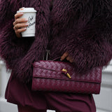 Chic Woven Vegan Leather Clutch Bag