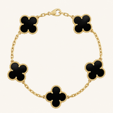 CLOVER | Black/Gold Bracelet