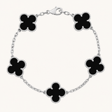 CLOVER | Black/Silver Bracelet