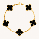 CLOVER | Black/Silver Bracelet
