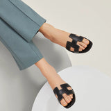 H Strap Leather Sandals For Everyday Comfort And Style