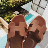 H Strap Leather Sandals For Everyday Comfort And Style