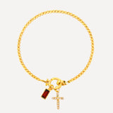 Icon Birthstone Cross Charm bracelet