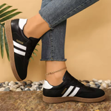 Women's Color Block Samba Sneakers – Lace-Up Low Top Casual Trainers