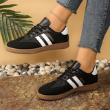 Women's Color Block Samba Sneakers – Lace-Up Low Top Casual Trainers