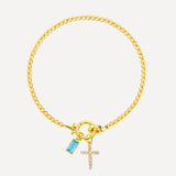 Icon Birthstone Cross Charm bracelet