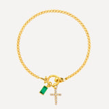 Icon Birthstone Cross Charm bracelet