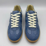 Men Retro Lace Up Sneaker – Casual Leather Patchwork Derby Shoes