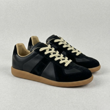 Men Retro Lace Up Sneaker – Casual Leather Patchwork Derby Shoes