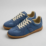 Men Retro Lace Up Sneaker – Casual Leather Patchwork Derby Shoes