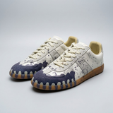 Men Retro Lace Up Sneaker – Casual Leather Patchwork Derby Shoes