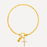 Icon Birthstone Cross Charm bracelet