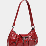 Urban Muse Distressed Faux Leather Buckle Hobo Bag