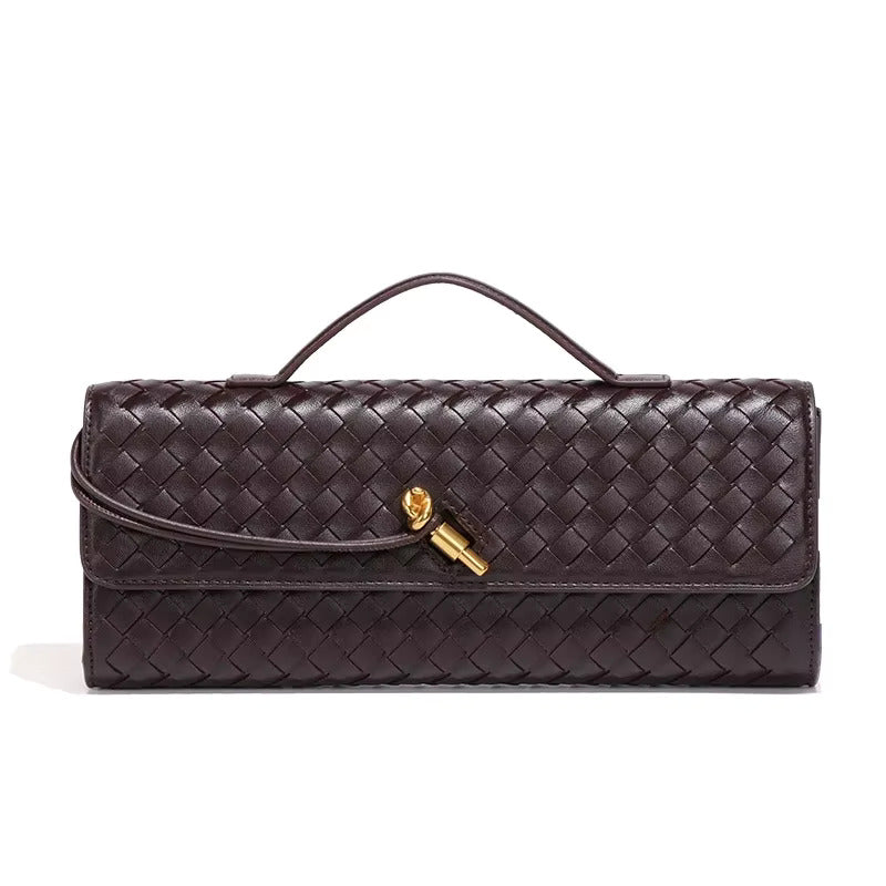 Chic Woven Vegan Leather Clutch Bag