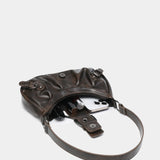 Urban Muse Distressed Faux Leather Buckle Hobo Bag