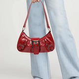 Urban Muse Distressed Faux Leather Buckle Hobo Bag