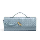 Chic Woven Vegan Leather Clutch Bag