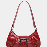 Urban Muse Distressed Faux Leather Buckle Hobo Bag