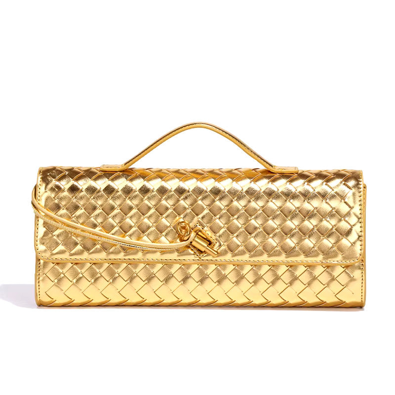 Chic Woven Vegan Leather Clutch Bag