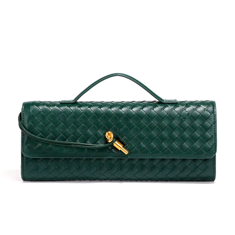 Chic Woven Vegan Leather Clutch Bag