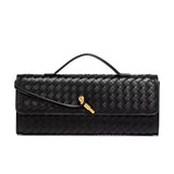 Chic Woven Vegan Leather Clutch Bag