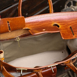 Handmade Full-Grain Leather & Canvas Travel Bag