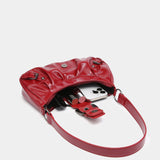 Urban Muse Distressed Faux Leather Buckle Hobo Bag