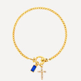 Icon Birthstone Cross Charm bracelet