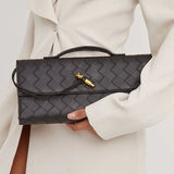 Chic Woven Vegan Leather Clutch Bag