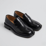 Unisex Split Toe Leather Loafers – Thick Sole Casual Shoes for Men & Women