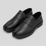 Unisex Split Toe Leather Loafers – Thick Sole Casual Shoes for Men & Women