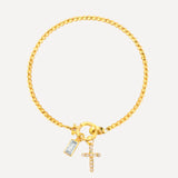 Icon Birthstone Cross Charm bracelet
