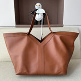 V Cowhide Leather Tote bag