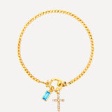 Icon Birthstone Cross Charm bracelet